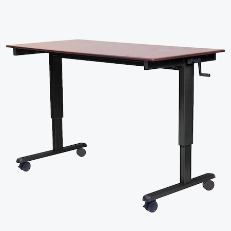 Luxor 60" High Speed Crank Adjustable Stand Up Desk - Black / Dark Walnut STANDCF60-BK/DW